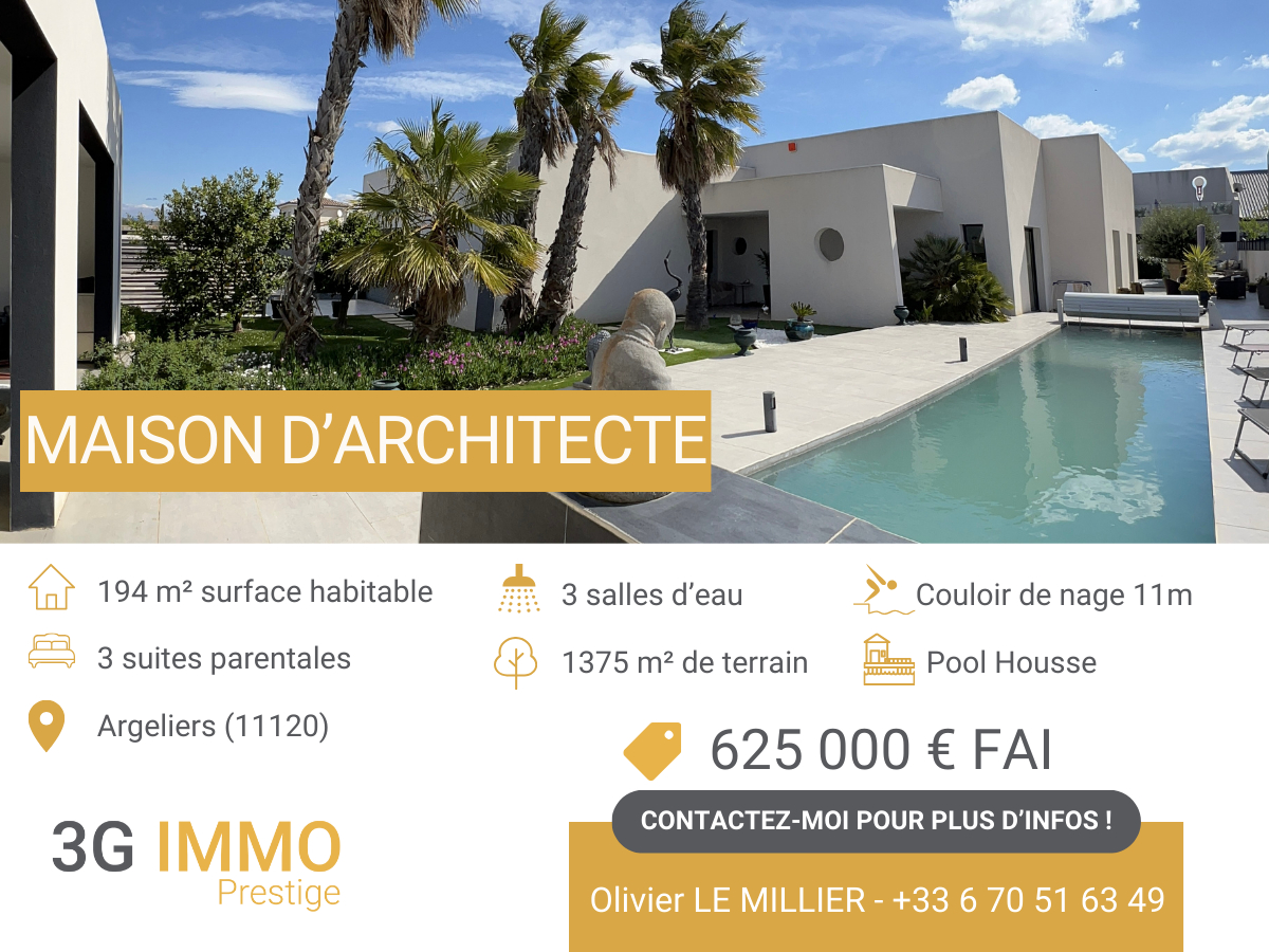 Vente Maison 194m² 5 Pièces à Argeliers (11120) - 3G Immobilier